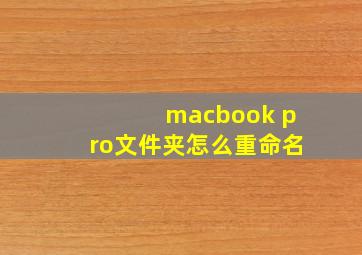 macbook pro文件夹怎么重命名